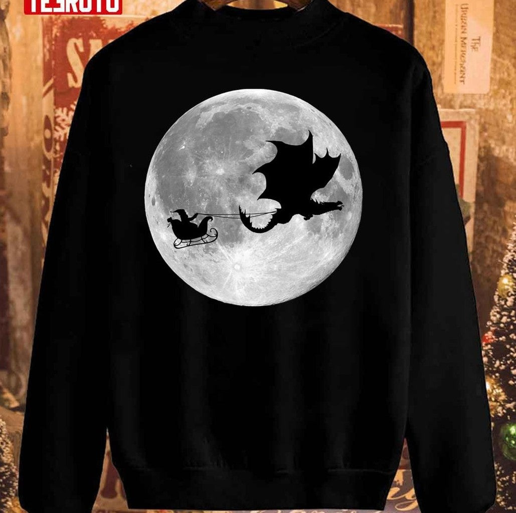 Santa Claus Dragon Rider Sleigh Ride Merry Christmas Unisex Sweatshirt
