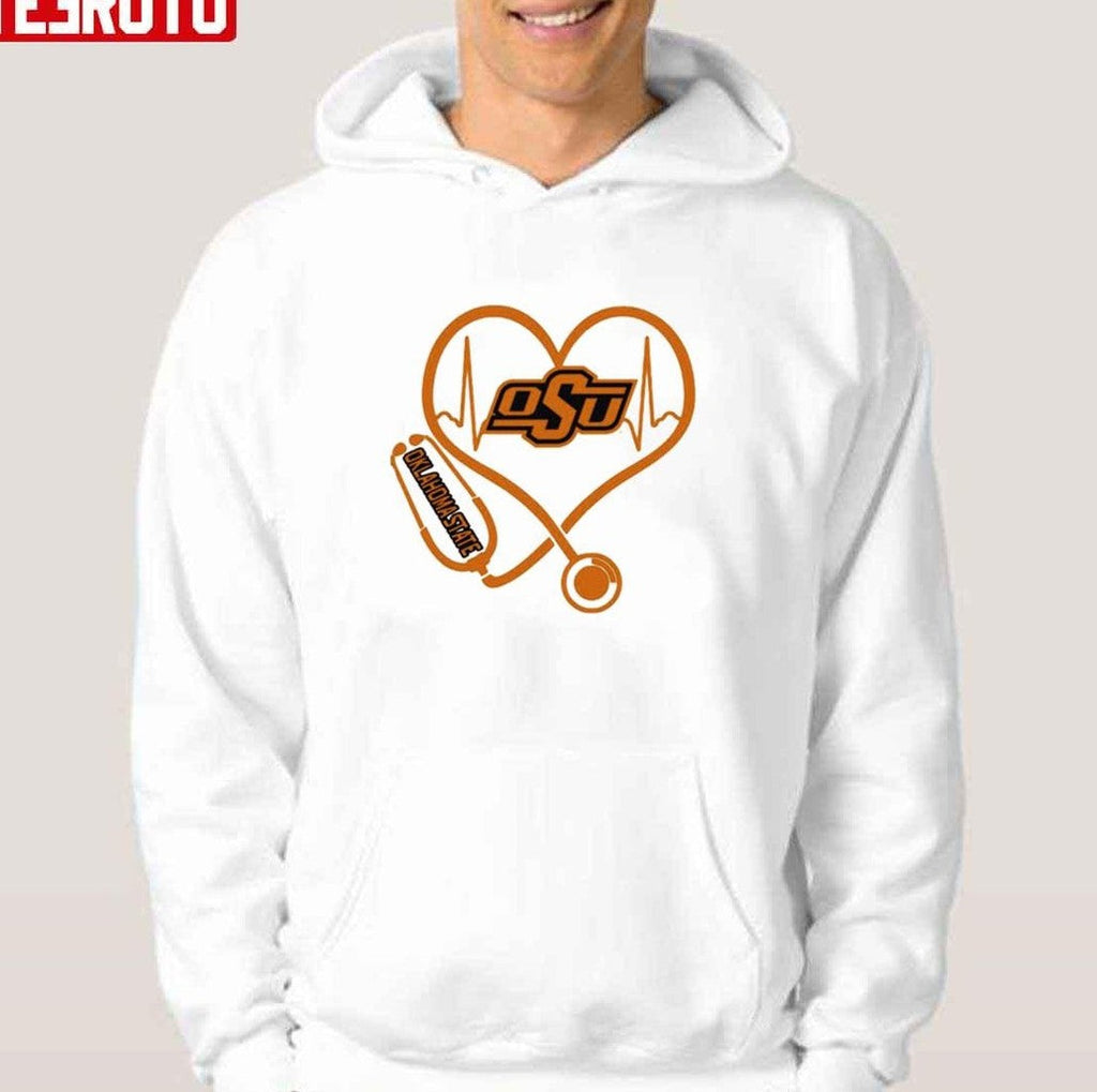 Nurse Love Oklahoma State Cowboys Heartbeat Unisex T-Shirt