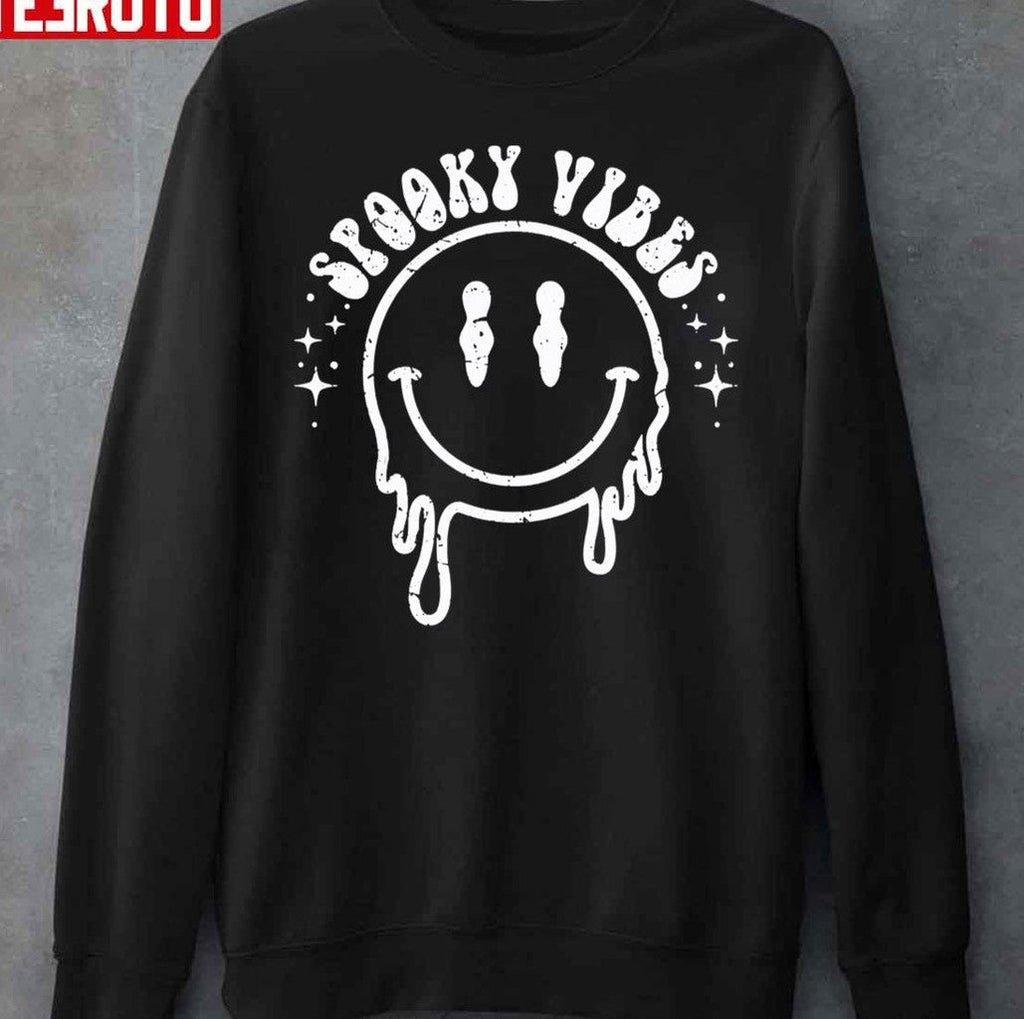 Smiley Spooky Vibes Halloween Unisex Sweatshirt