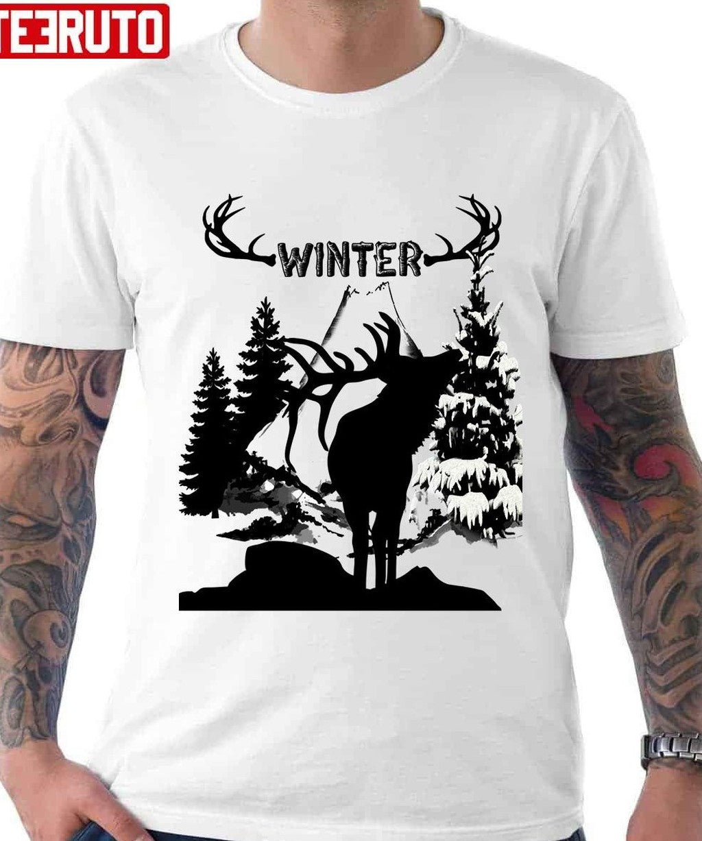 Nature Winter Mood Deer Unisex T-Shirt