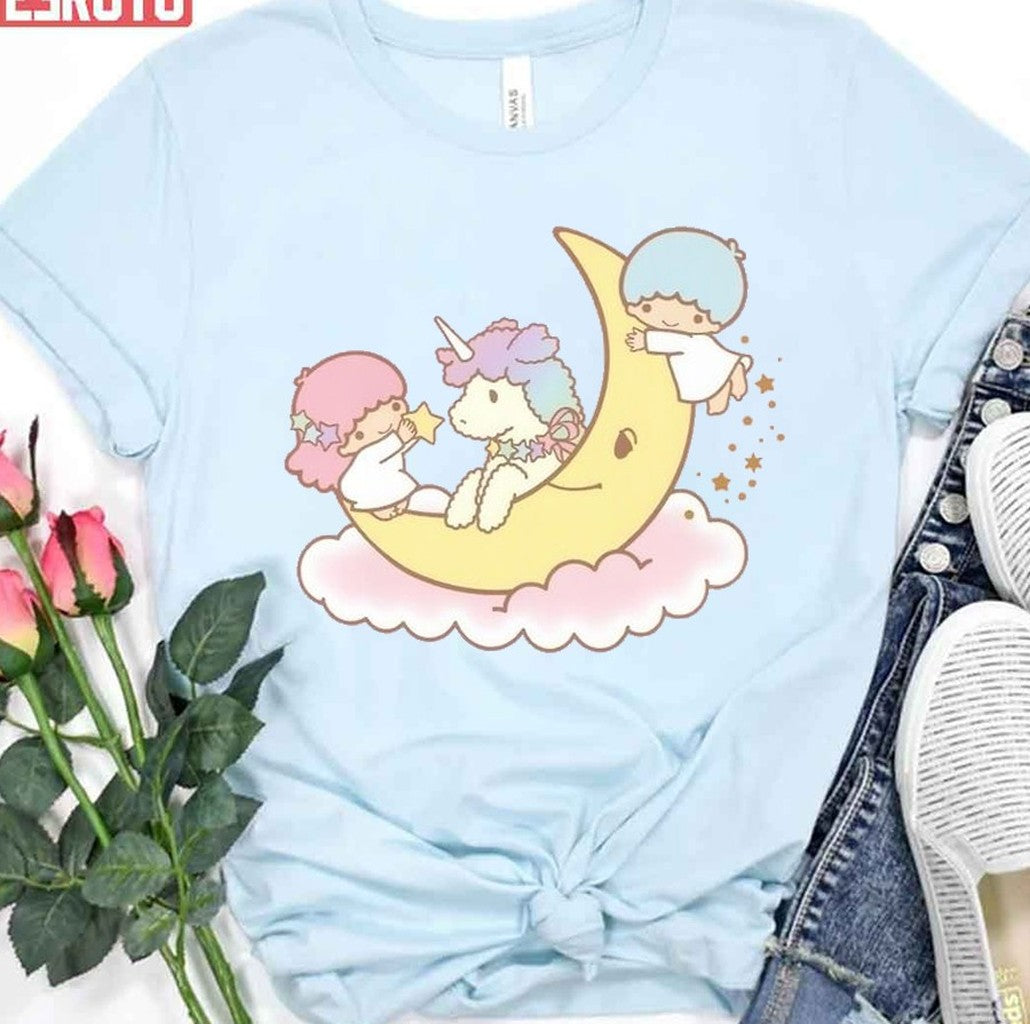 Playing On The Moon Unicorn Littletwinstars Unisex T-Shirt