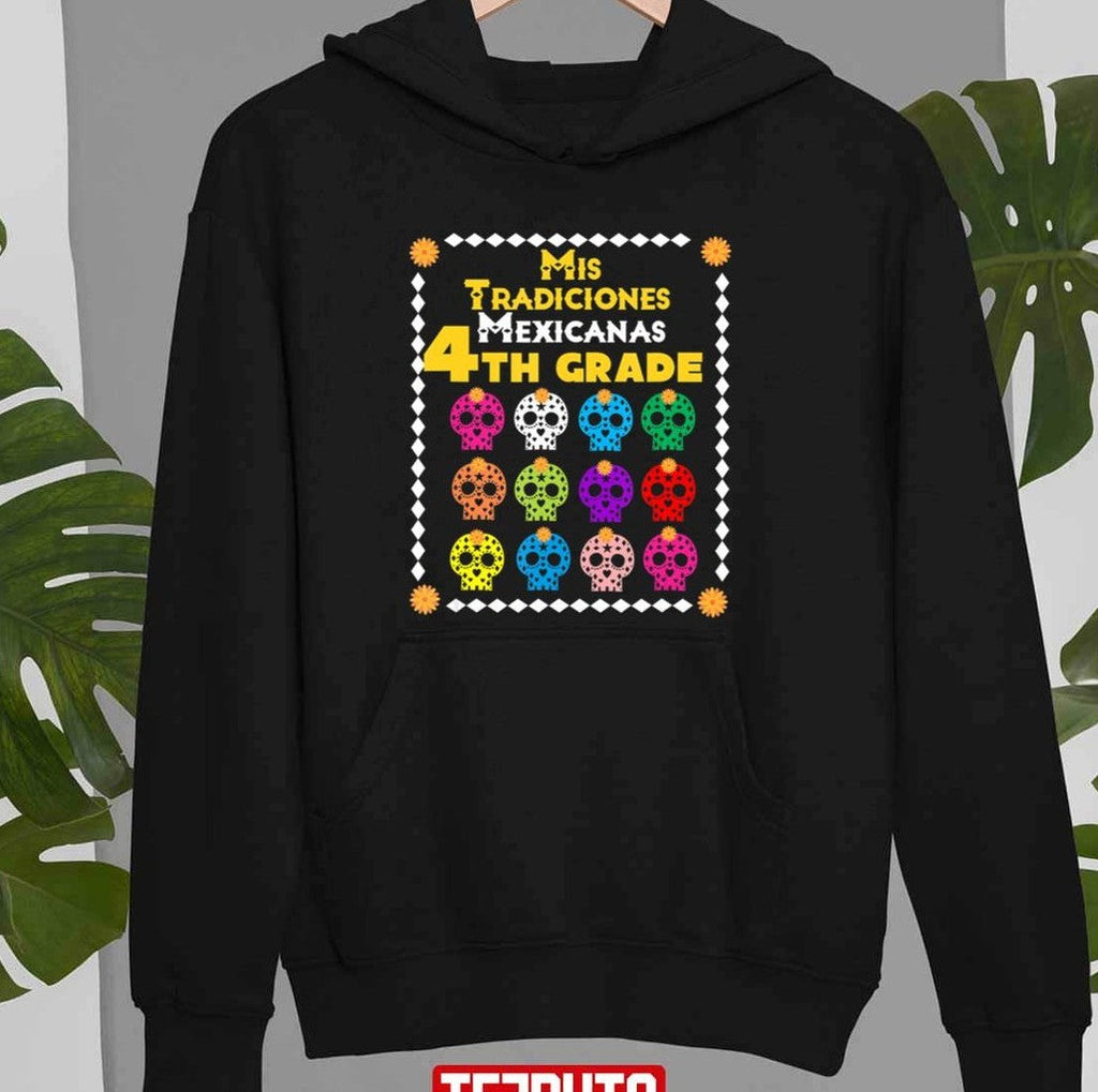 4th Grade School Day Of The Dead Sugar Skull Unisex T-shirt