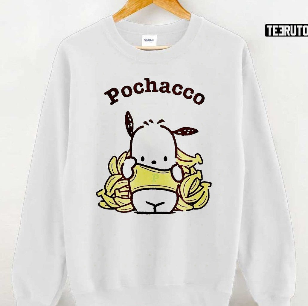 Pochacco And Banana Stacks Unisex Sweatshirt