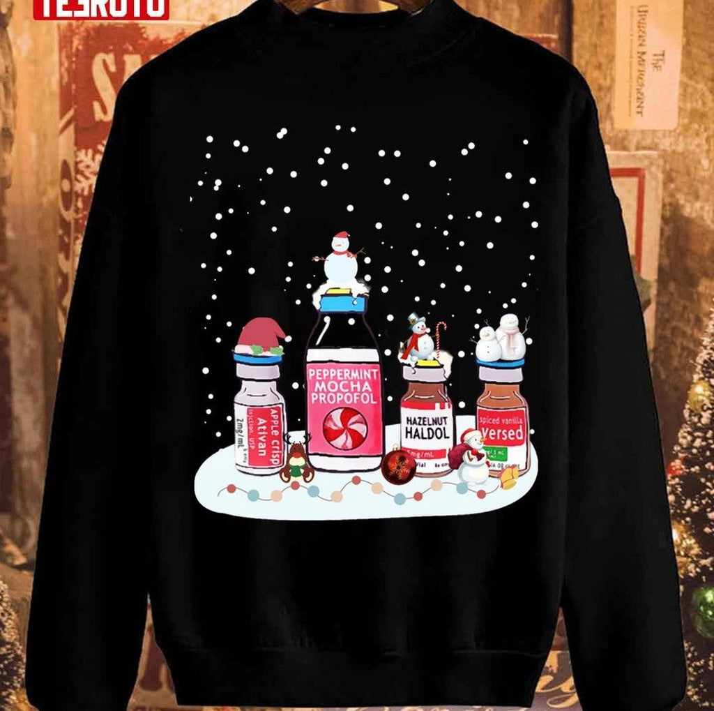 Peppermint Mocha Propofol Cute Christmas Nurse Rn Sweatshirt