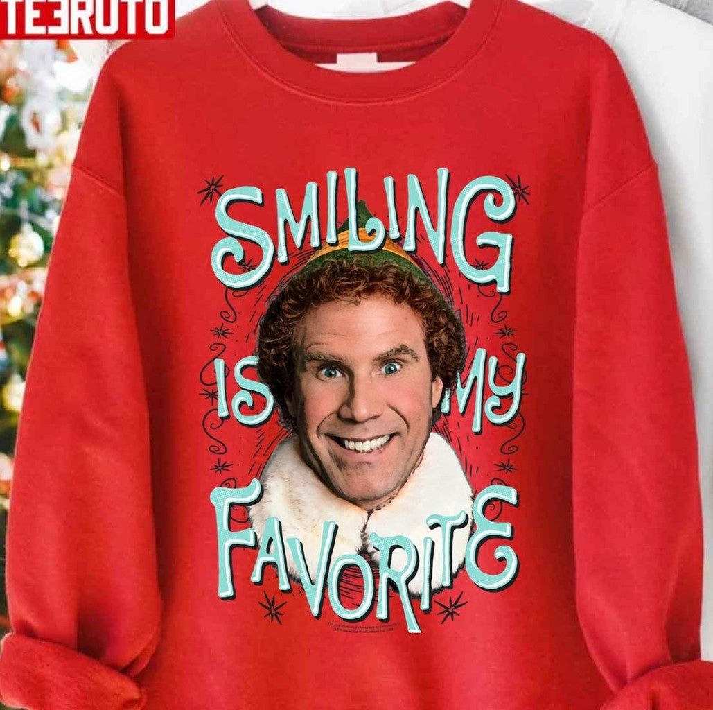 Smiling Is My Favorite Buddy The Elf Merry Christmas Unisex Sweatshirt