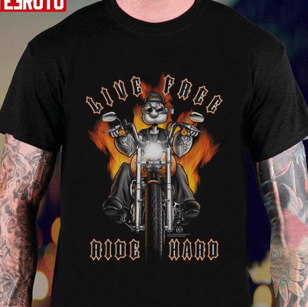 Popeye Ride Hard Brand Popeye The Sailor Unisex Hoodie