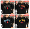 Gildan Black All Hockey Teams Sweatshirt, Vintage Hockey Crewneck, Gift for Hockey Fan, Casual Cotton