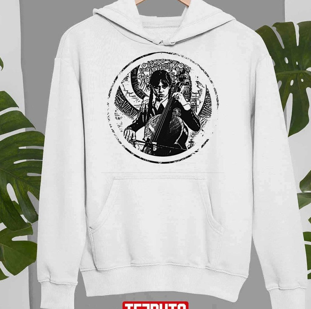 Round Sketch Cello Wednesday Circle Drawing Unisex Sweatshirt