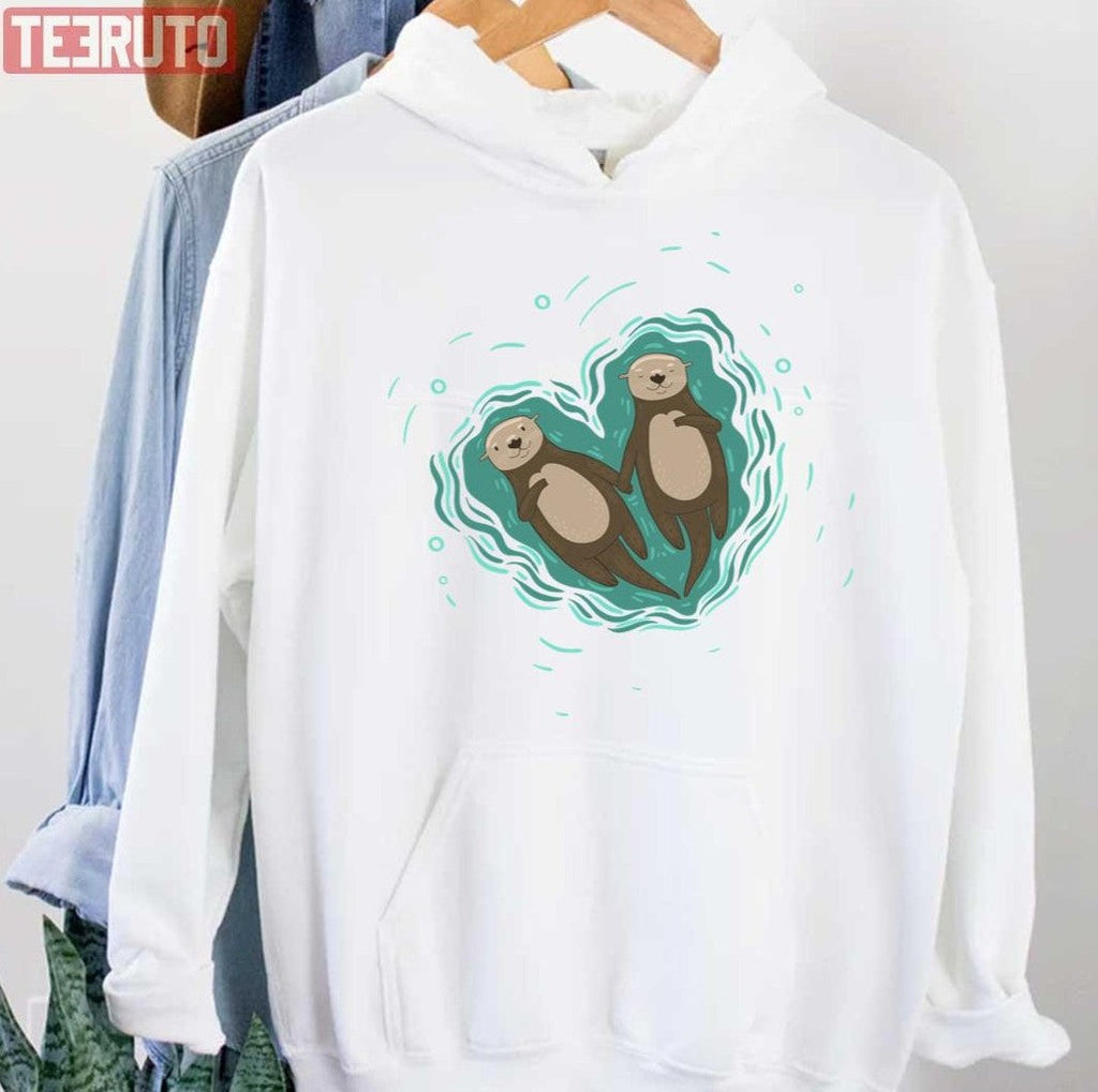 Significant Otters Otters Holding Hands Unisex Hoodie