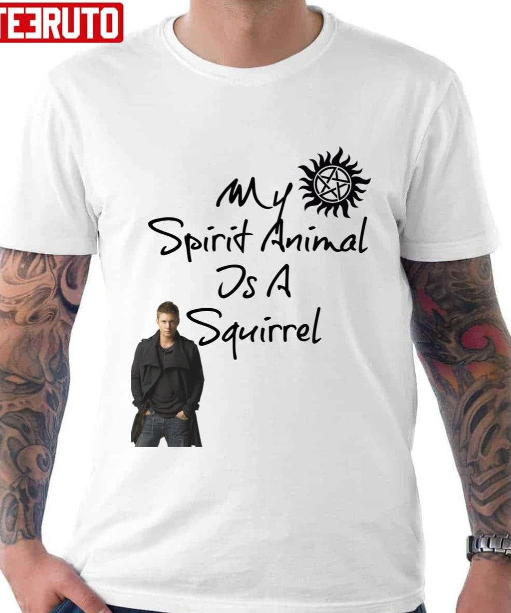 My Spirit Animal Is A Squirrel Part Deux Jensen Ackles Unisex Hoodie