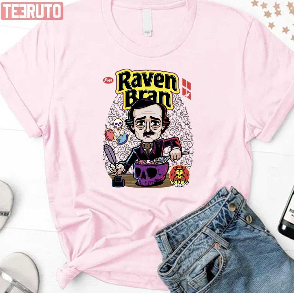 Raven Bran Cartoon Edgar Allan Poe Unisex T-Shirt