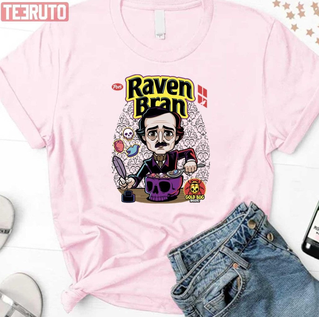 Raven Bran Cartoon Edgar Allan Poe Unisex T-Shirt
