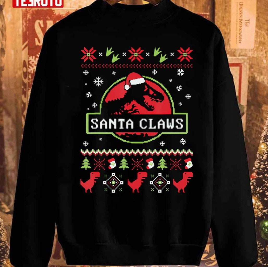 Santa Claws Dinosaur 2023 Christmas Sweatshirt