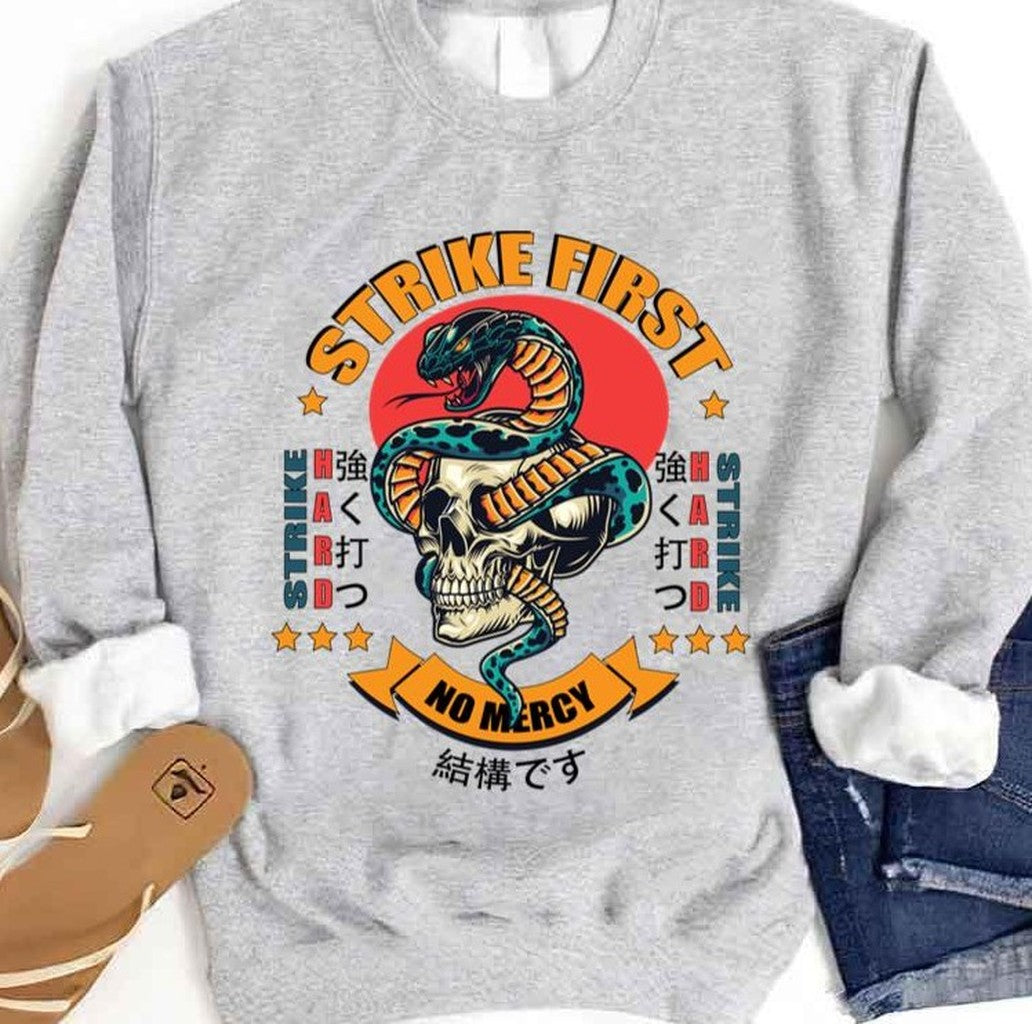 Oldschool Cobra Kai Strike First Japanese Art Unisex Sweatshirt