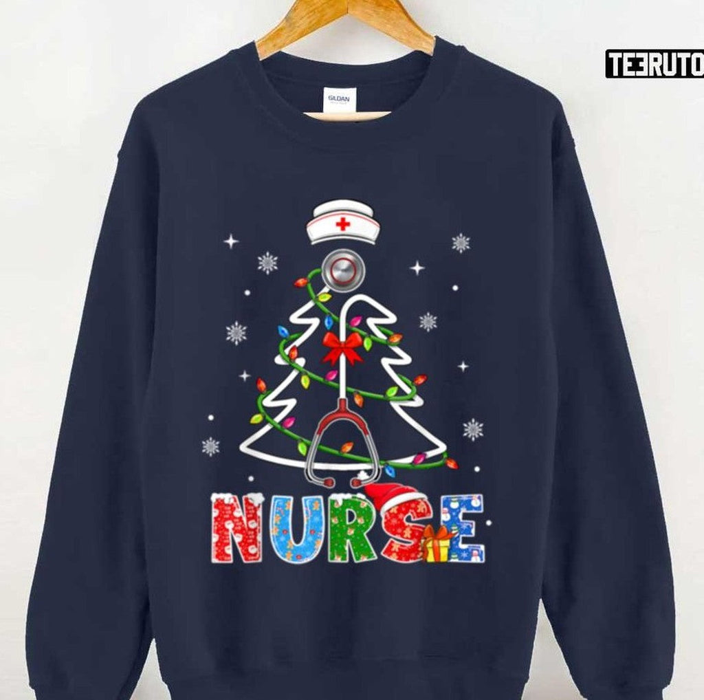 Awesome Nurse Christmas Tree Unisex Sweatshirt
