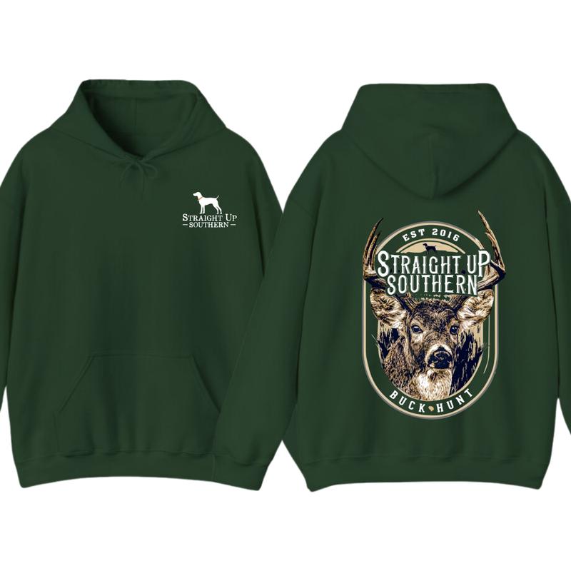 Straight Up Southern Buck Hunt Hoodie, Perfect for Every Outdoor Adventure Classic Cotton Classic Cotton Classic Cotton