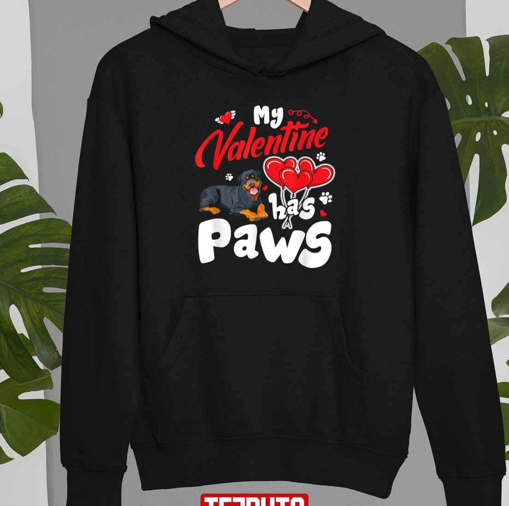 My Valentine Has Paws Pitbull Dog Unisex Sweatshirt