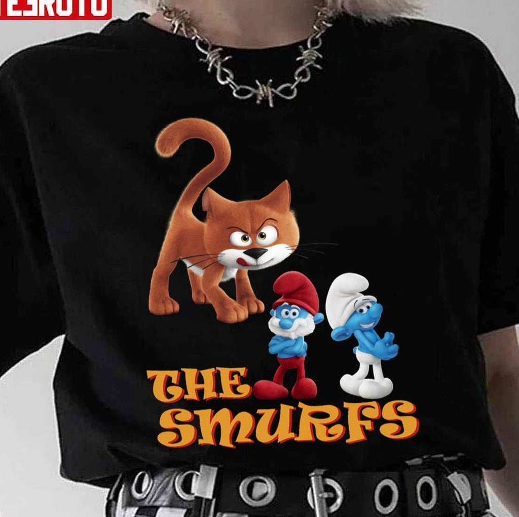 Smurf Cat Trolls And Orange Cat Unisex T-Shirt