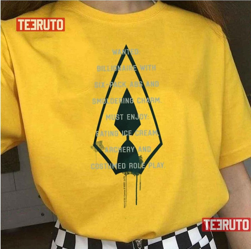 Arrow Green Arrow Parody Wanted Post Unisex T-Shirt