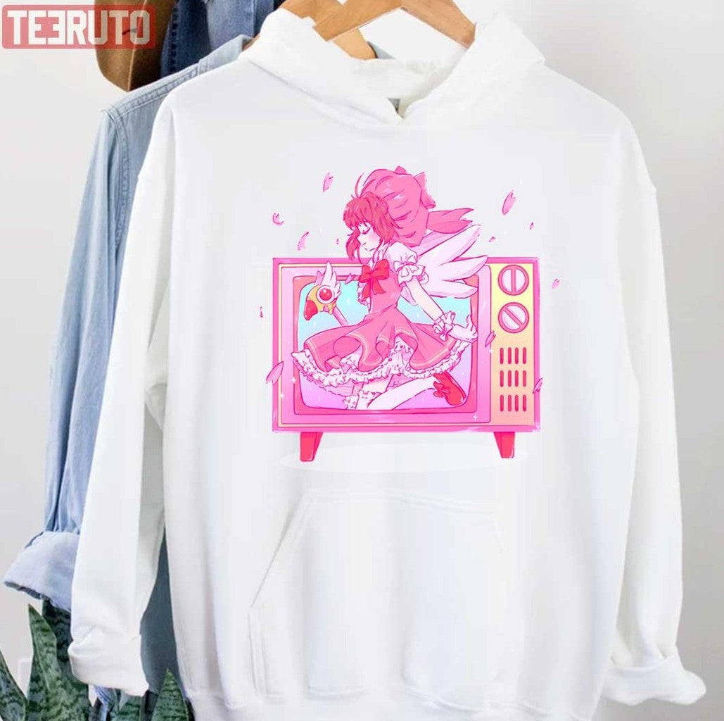 Sakura Retro Tv Design Cardcaptor Sakura Unisex Hoodie
