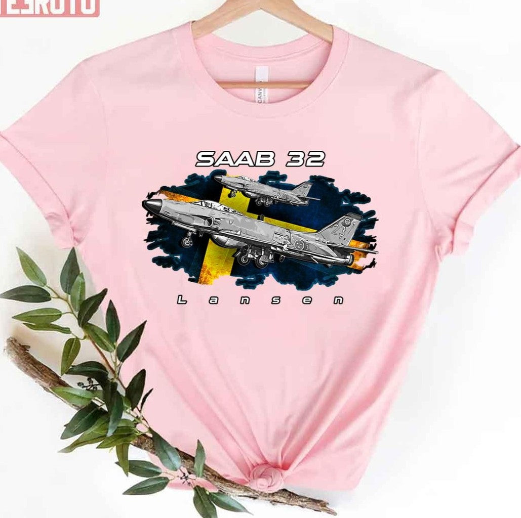 Saab 32 Lansen Swedish Military Aircraft Unisex T-Shirt