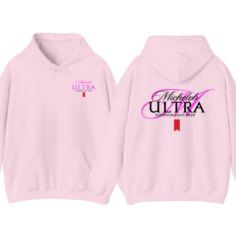 Michelob Ultra Pink Hoodie - Unisex Design with Pink Accents, Perfect for Fans of Superior Light Beer and Casual Elegance