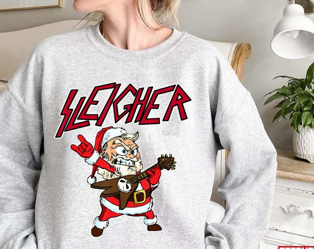 Sleigher Santa Claus Metal Christmas Funny Hail Santa 2023 Sweatshirt