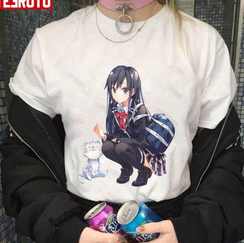 Playing With Cat Oregairu Yukino Art Unisex T-Shirt