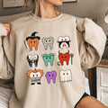 Halloween T.e.e.t.h Dental Shirt, Pediatric Dentist Shirt, Hygienist Halloween , Dentist Halloween Shirt Collar Comfort Cotton Fabric