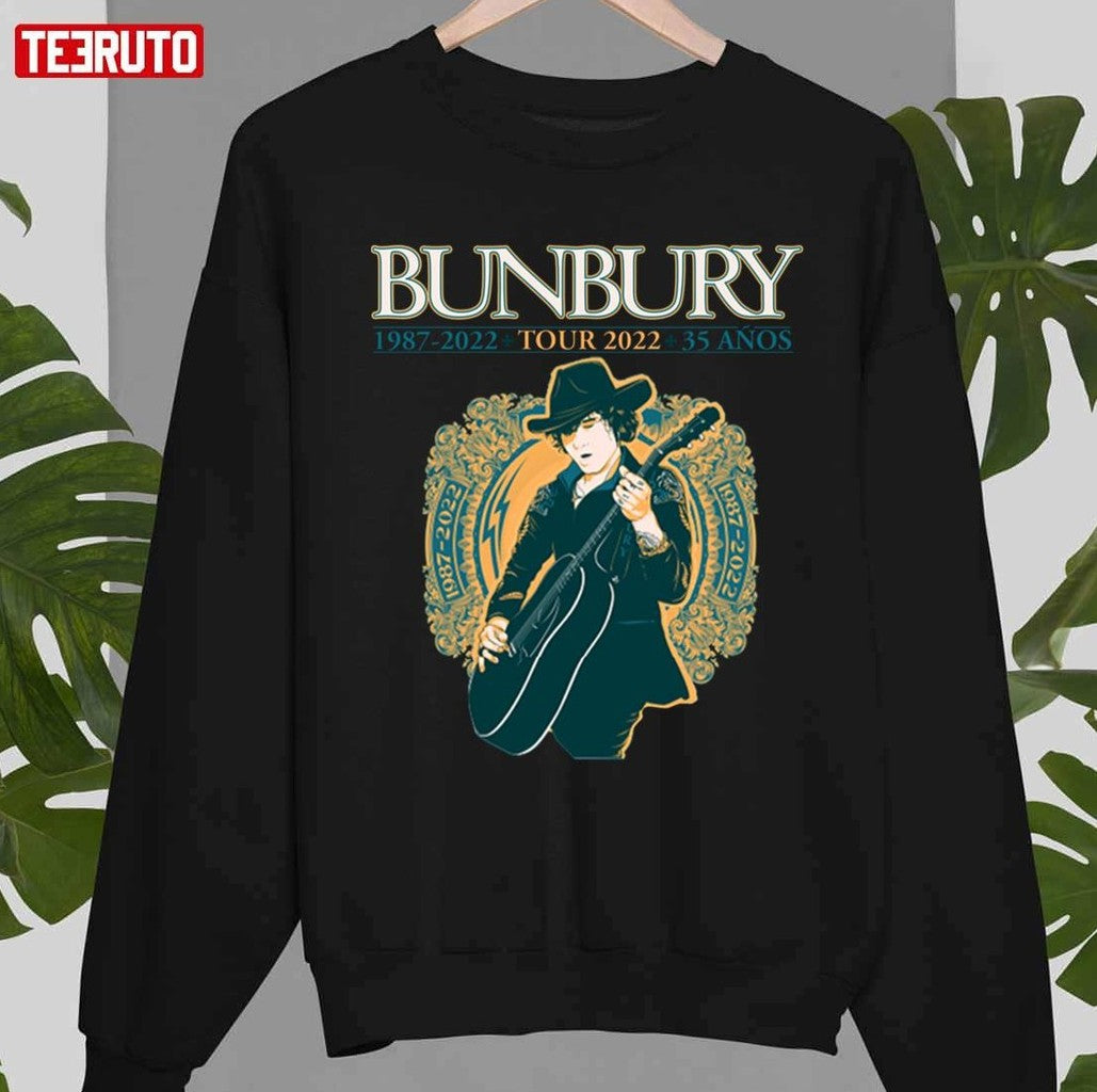 Spanish Singer Enrique Bunbury 1987-2022 Tour 2022 35 Anos Unisex T-Shirt