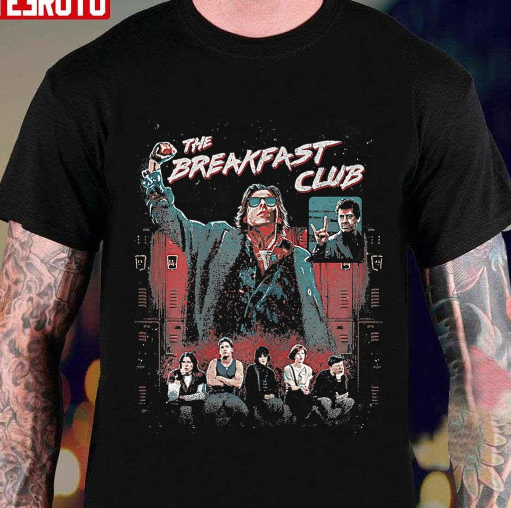 Retro The Breakfast Club Group Shot Painted Distressed Unisex T-shirt