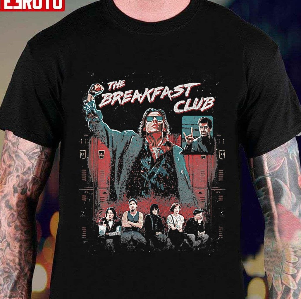 Retro The Breakfast Club Group Shot Painted Distressed Unisex T-shirt