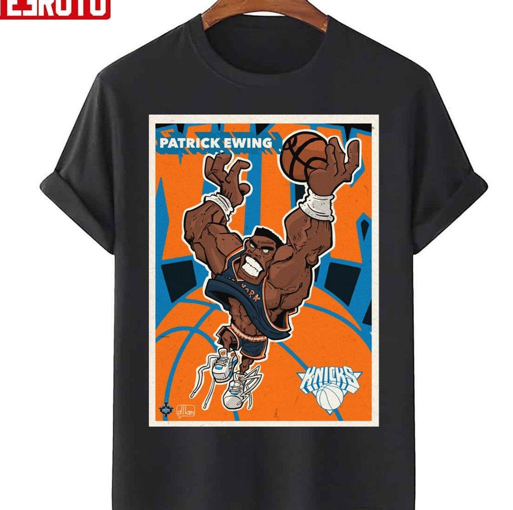 Patrick Ewing Cartoon Design Basketball Legend Unisex T-Shirt