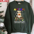 Reindeer Autism Seeing The World From A Different Angle Christmas Unisex Sweatshirt