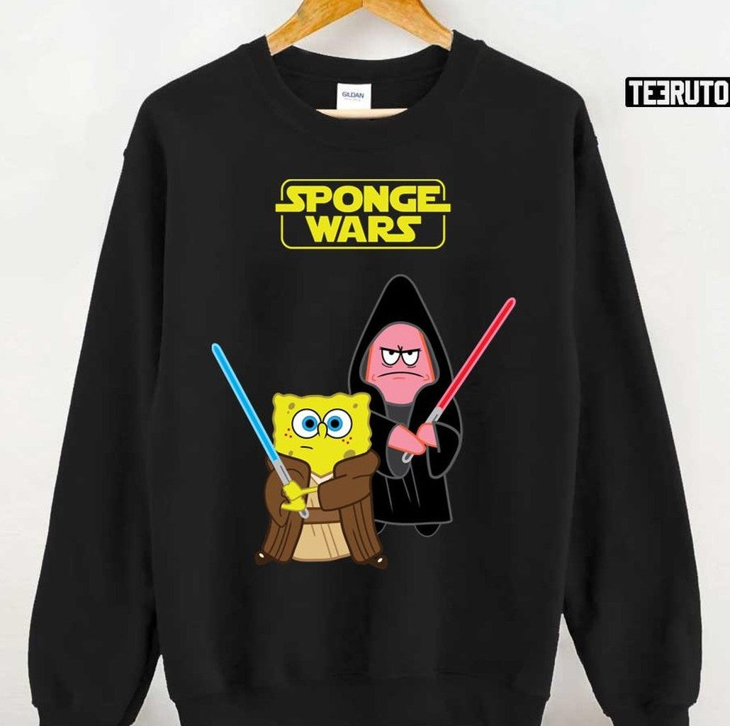 Sponge Wars Funny Art Spongebob And Patrick Unisex T-Shirt