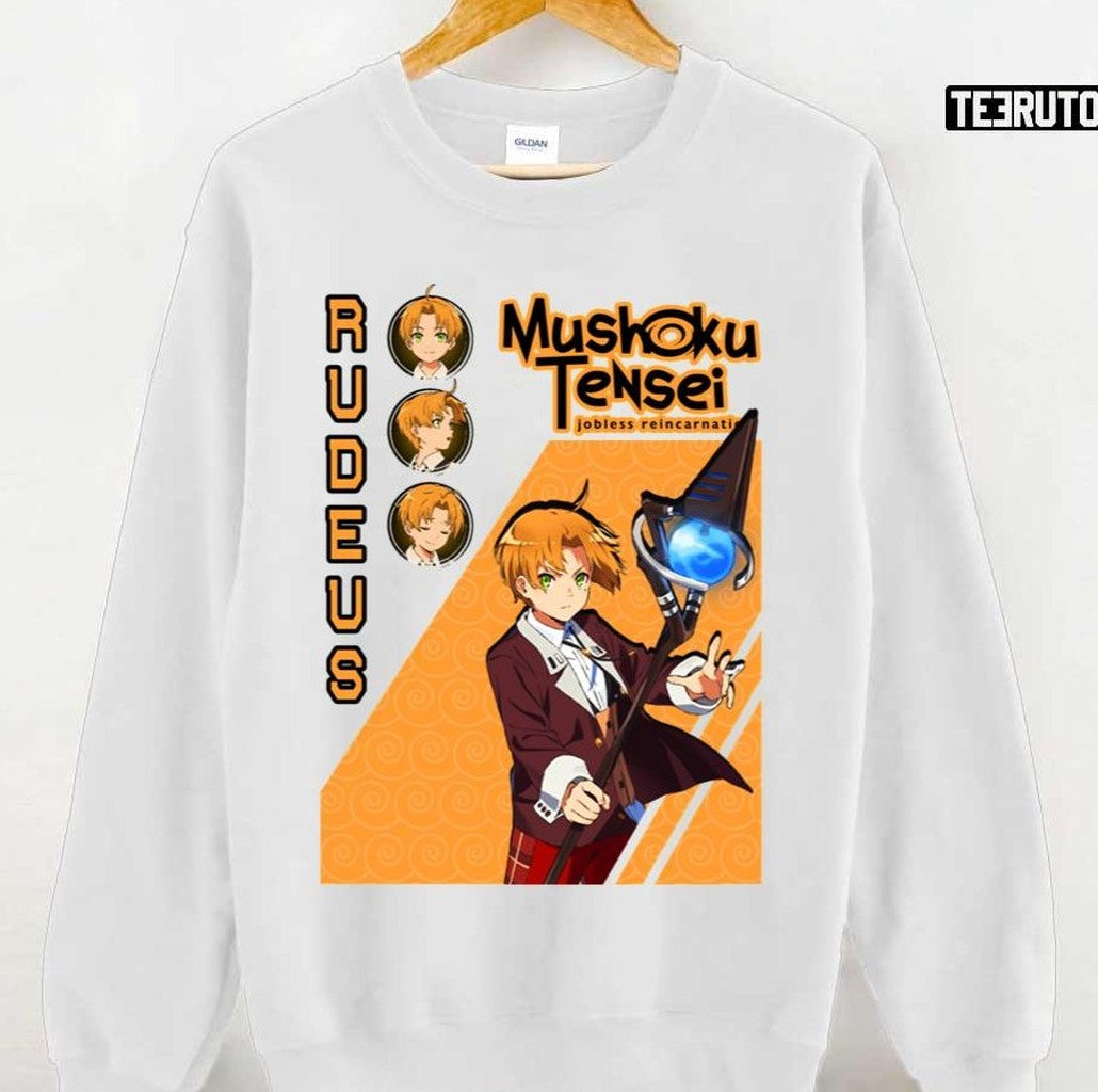 Rudeus Yellow Colour Mushoku Tensei Vintage Retro Unisex Hoodie