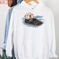 Sea Otter Sketch Aesthetic Art Unisex Hoodie