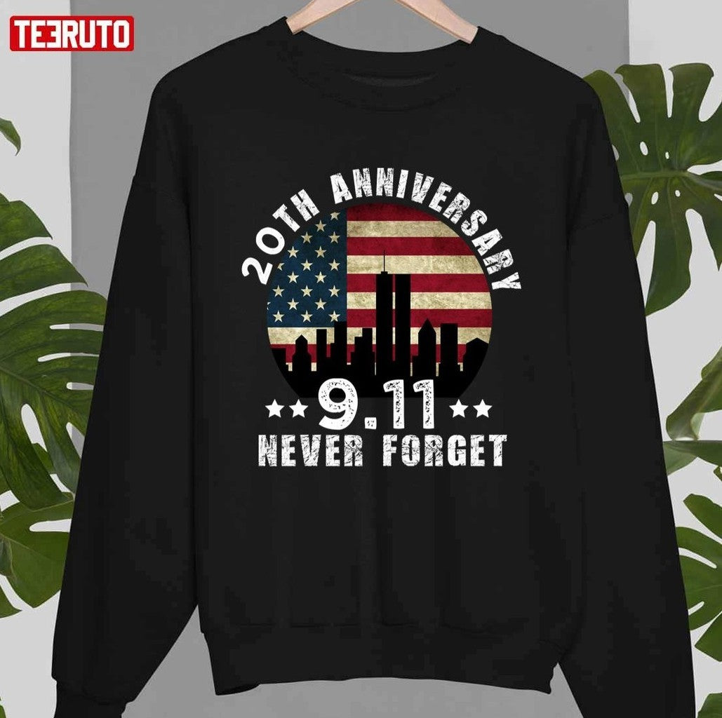 20th Anniversary 911 Never Forget 2001 Unisex T-Shirt