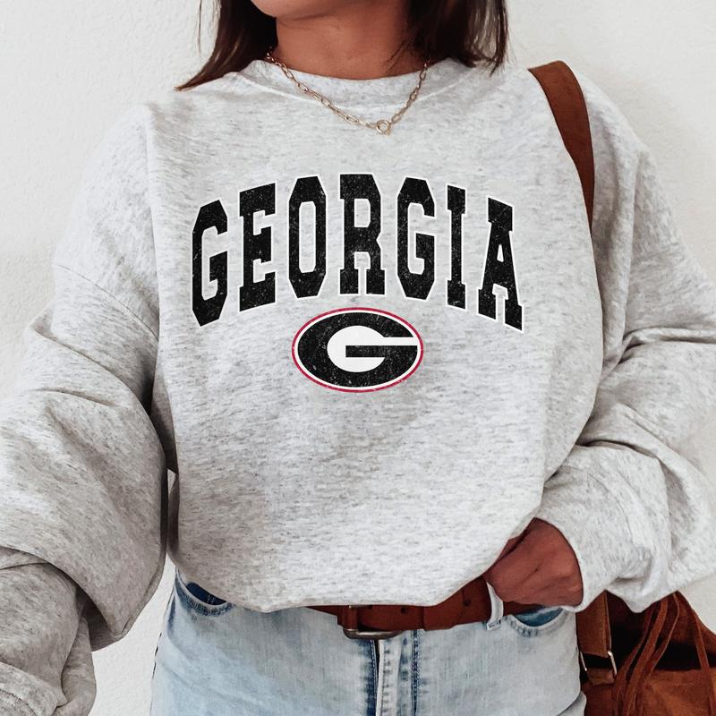 Georgia Bulldogs Vintage Football NCAA Trendy Sweatshirt, University of Georgia Unisex Football NCAA Shirt, Gift For Men, Gift For Girls, Crewneck, Co