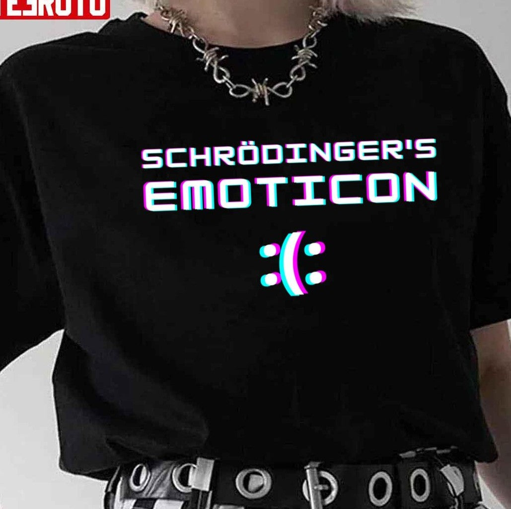 Schrödinger's Emoji Smiley Glitch Unisex T-Shirt