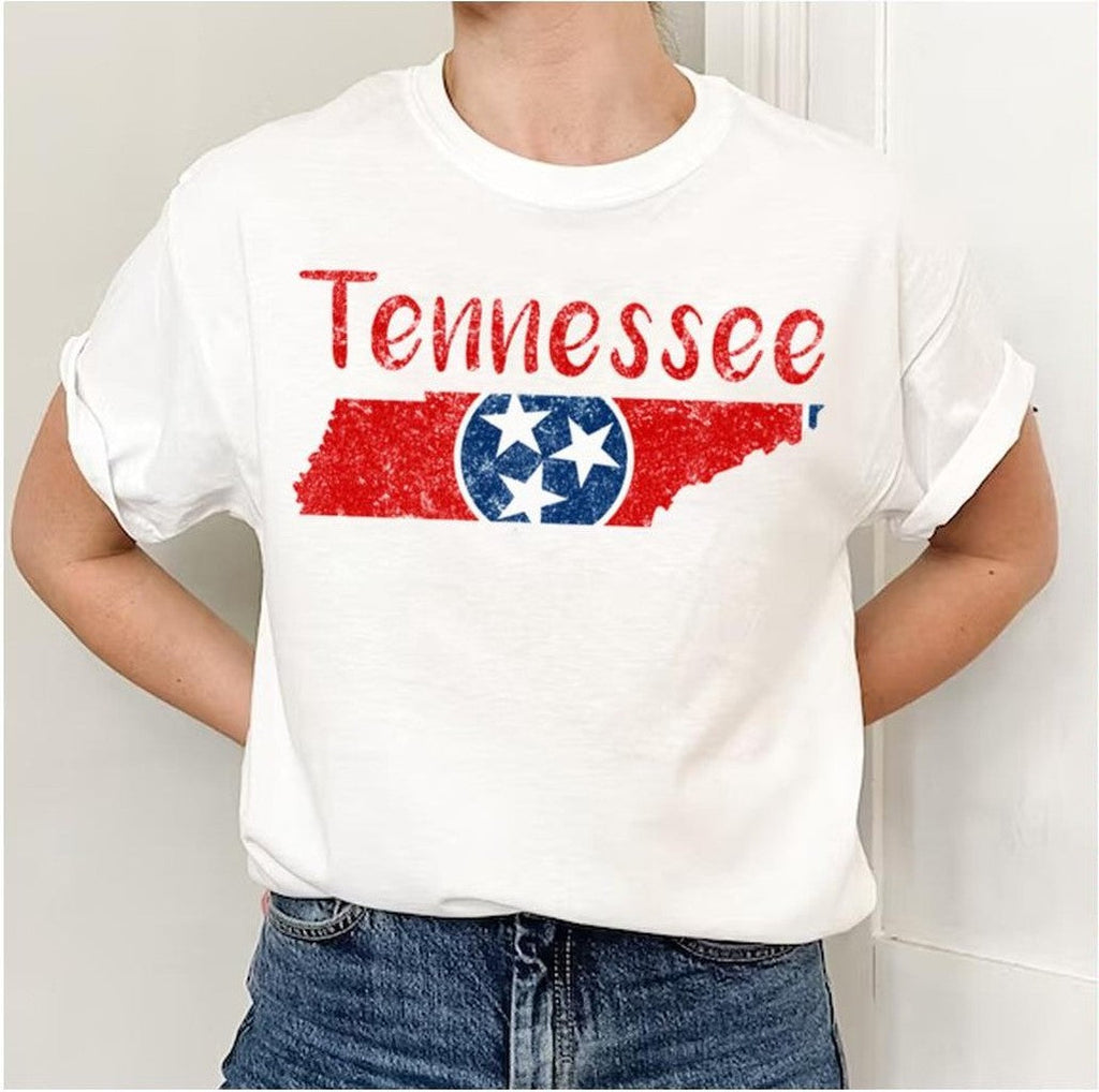 Tennessee State Flag Patriotic State Shaped Unisex T-Shirt