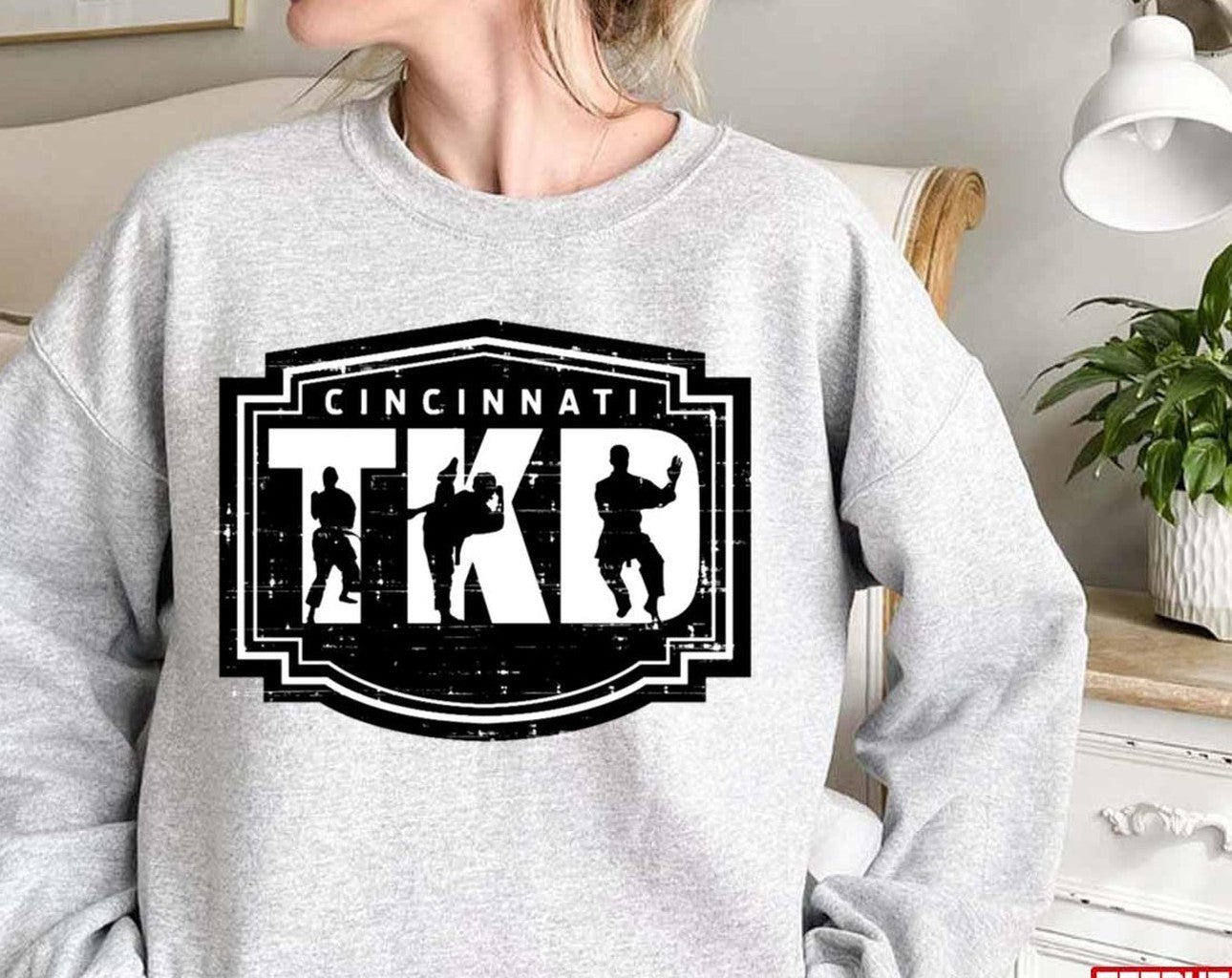 Oldschool Taekwondo Black Print Sweatshirt