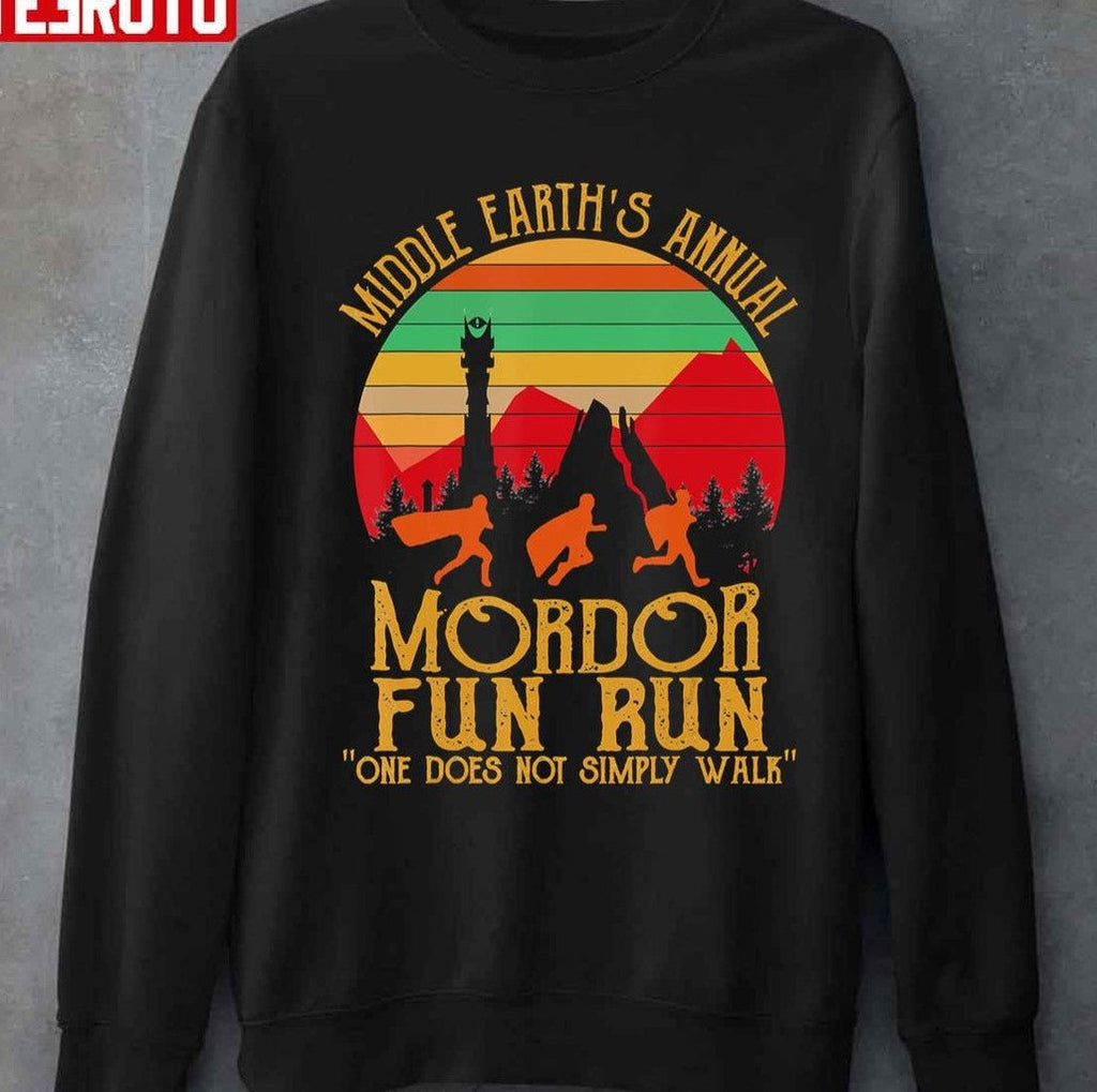 Mordor Fun Run One Does Not Simply Walk Vintage Retro Unisex T-shirt