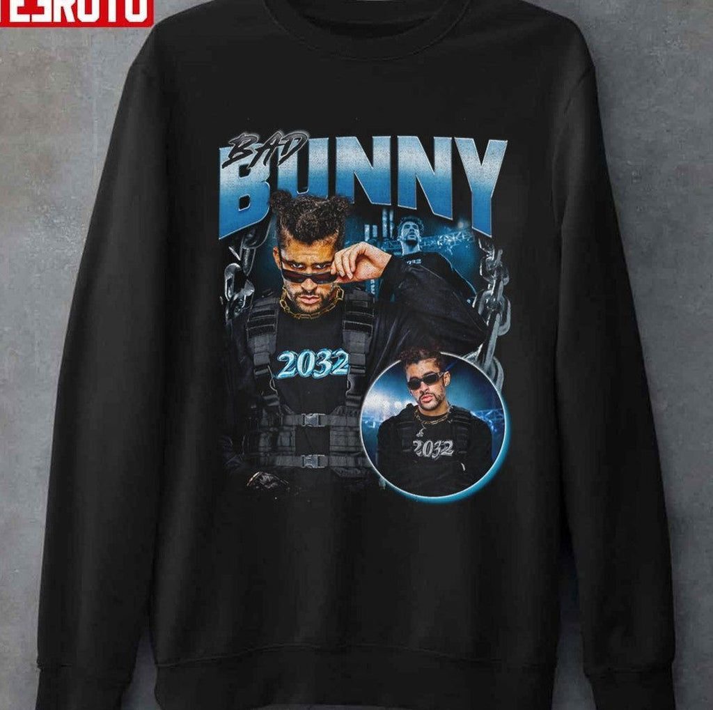 2032 Bad Bunny Vintage 90s Bootleg Graphic Unisex T-shirt