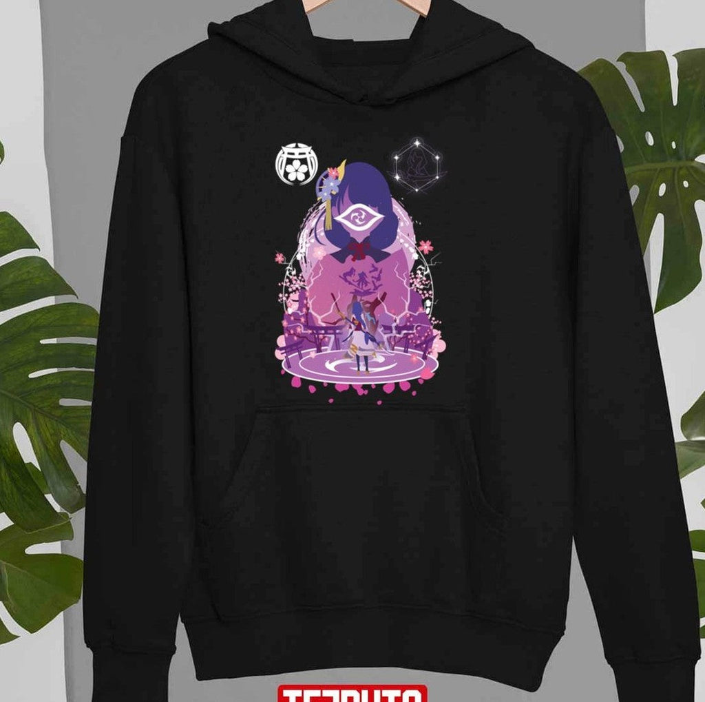 Animation Raiden Shogun Negative Space Genshin Impact Unisex Sweatshirt