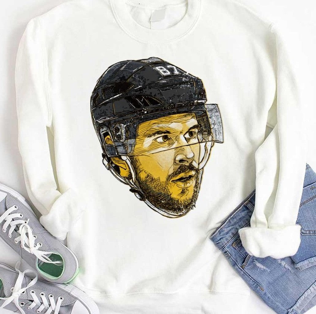 Number 87 Pittsburgh Penguins Sidney Crosby Bust Unisex Hoodie