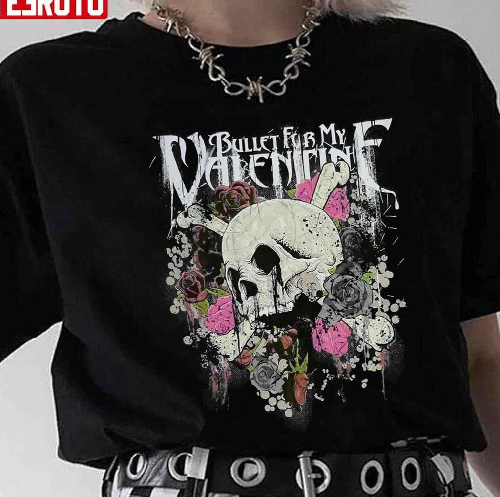 Skull And Roses Bullet For My Valentine Unisex T-Shirt