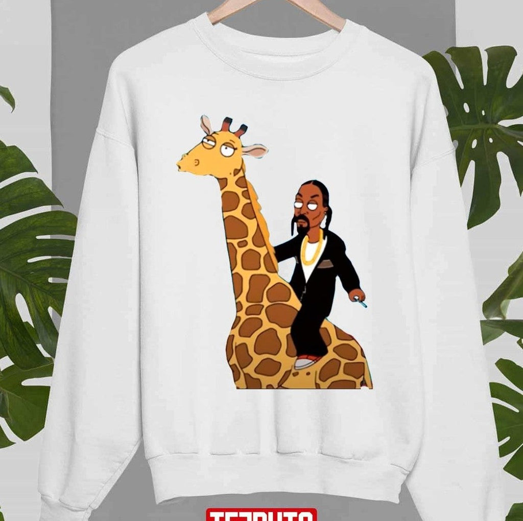 Snoop Dogg And Giraffe Cartoon Funny Unisex Sweatshirt