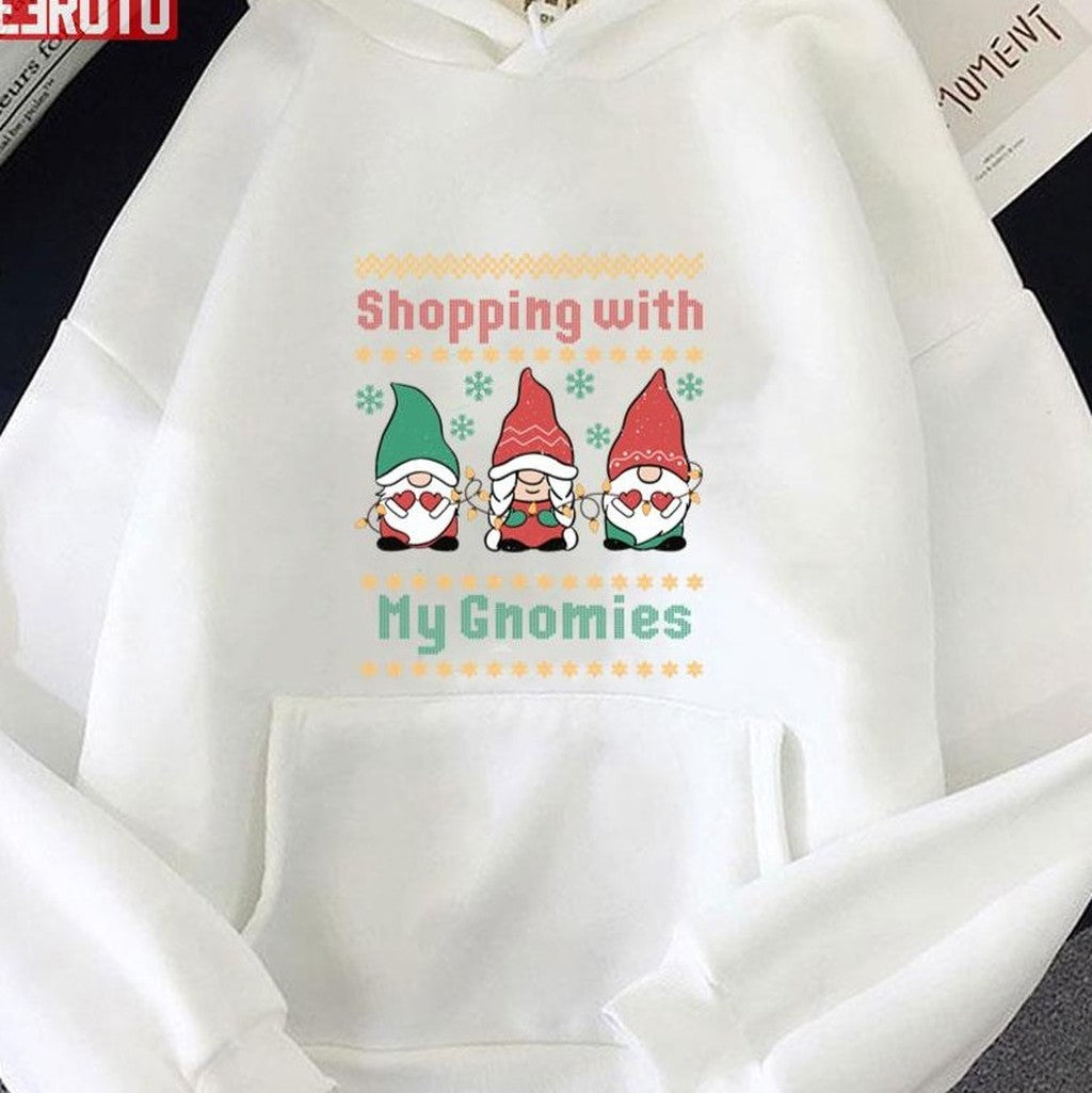 3 Cute Gnomes Shopping With My Gnomies Ugly Sweater Unisex Sweatshirt