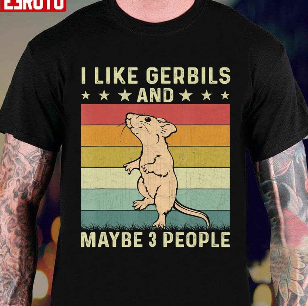 Retro 60s 70s Gerbil I Like Gerbils And Maybe 3 People Unisex Sweatshirt